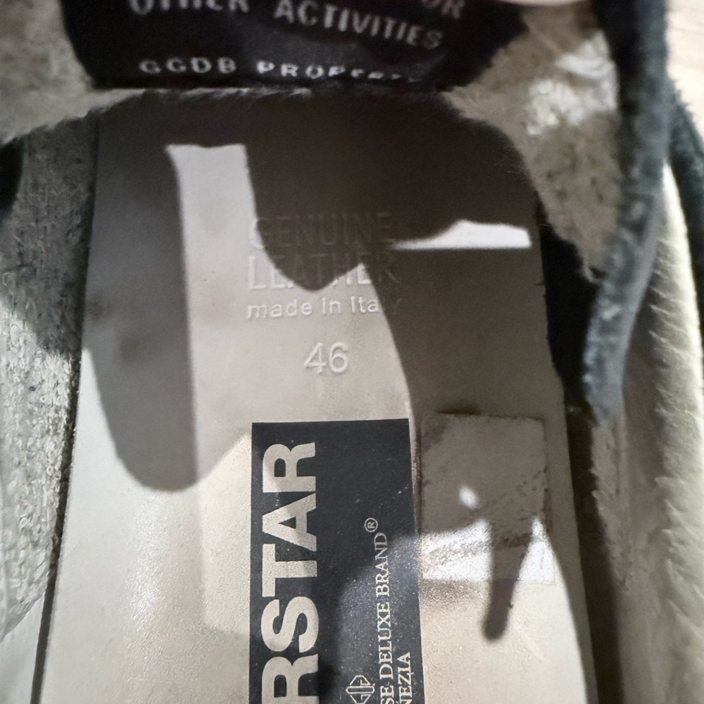 Golden Goose Black Suede Sneakers with Gray Star and Orange Heel Accent - Picture 4 of 4